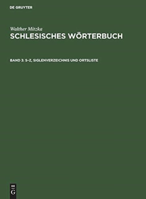 S-Z, Siglenverzeichnis und Ortsliste