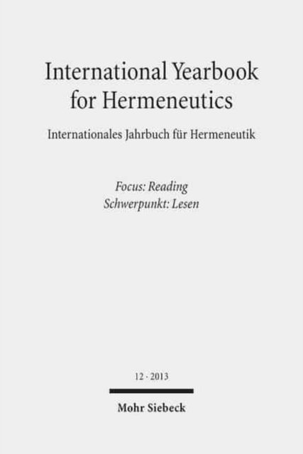 International Yearbook for Hermeneutics / Internationales Jahrbuch fur Hermeneutik