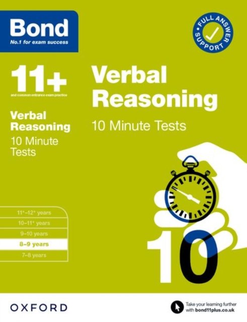 Bond 11+ Verbal Reasoning 10 Minute Tests for Age 8-9 | For the 11+ GL Assessment and other school entrance exams