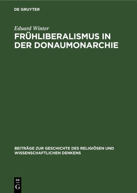 Fruhliberalismus in Der Donaumonarchie