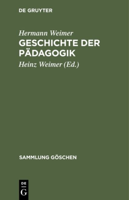 Geschichte Der Padagogik