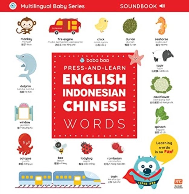 Press-and-learn English Indonesian Chinese Words Sound Book