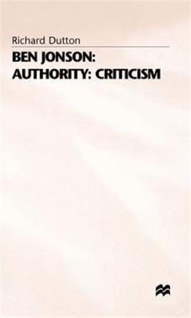 Ben Jonson Authority Criticism