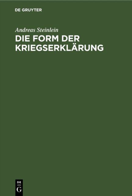 Die Form Der Kriegserklarung