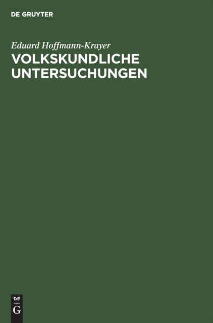 Volkskundliche Untersuchungen