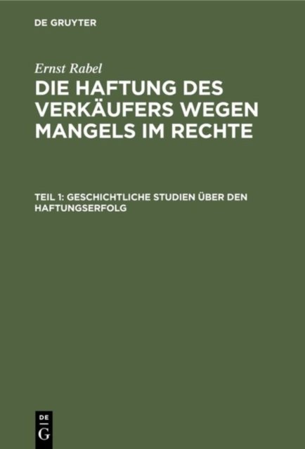 Geschichtliche Studien uber den Haftungserfolg