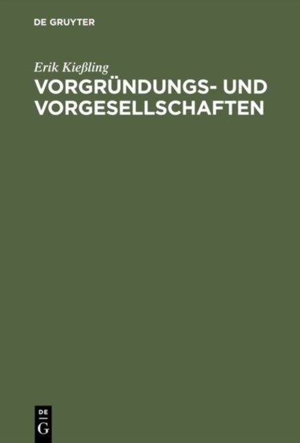 Vorgrundungs- und Vorgesellschaften
