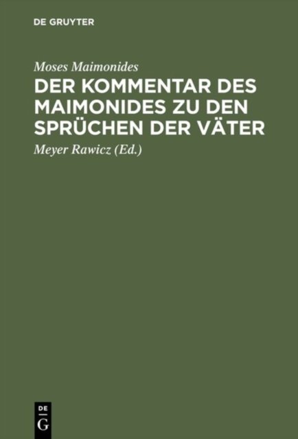 Kommentar des Maimonides zu den Sprüchen der Väter