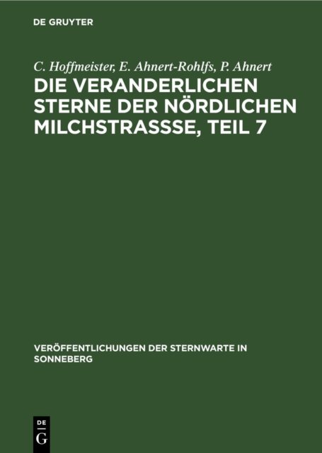 Die Veranderlichen Sterne Der Nordlichen Milchstraßse, Teil 7