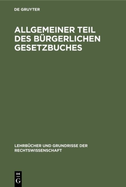 Allgemeiner Teil des Burgerlichen Gesetzbuches