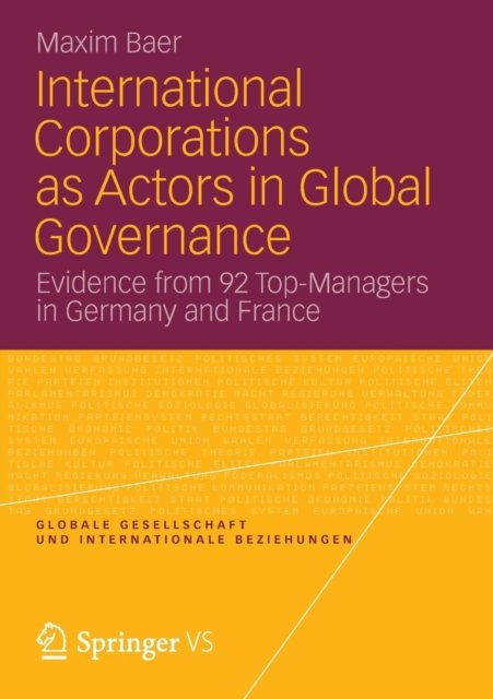 International Corporations as Actors in Global Governance