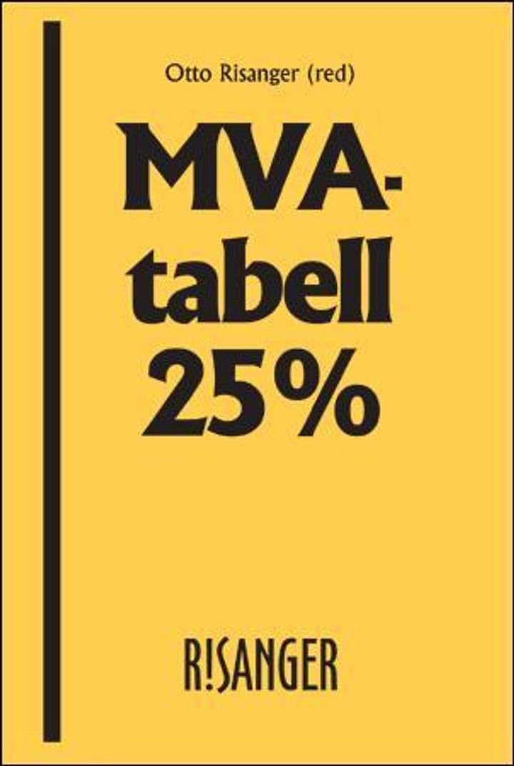 MVA-tabell 25% - hvor mye skal plusses på i moms?