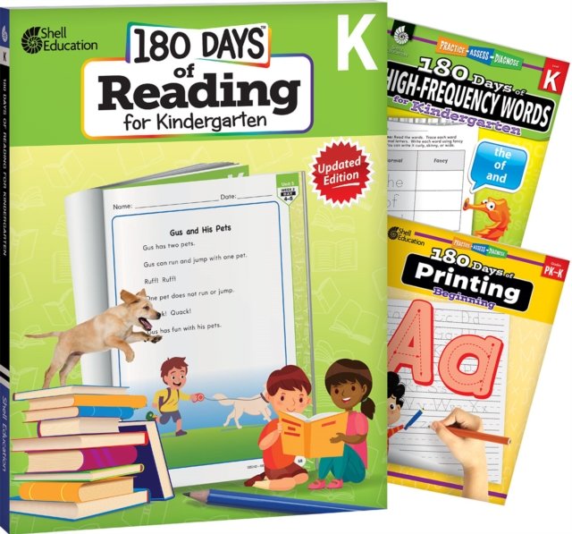 180 Days(TM): Reading, High-Frequency Words, & Printing Grade K: 3-Book Set