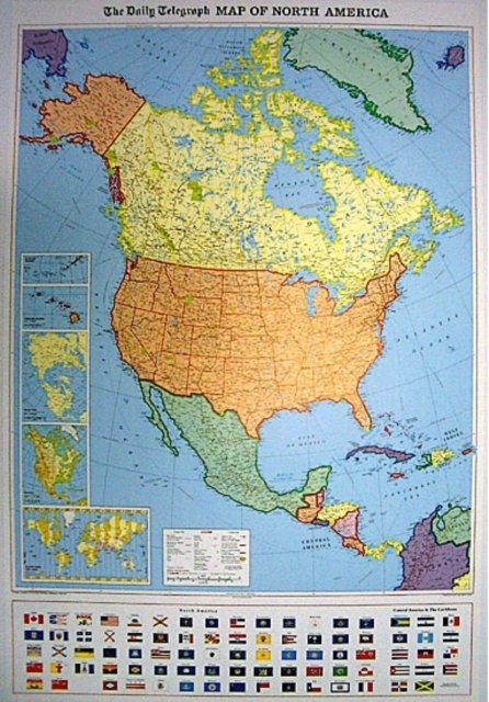 The "Daily Telegraph" North America Political Wall Map