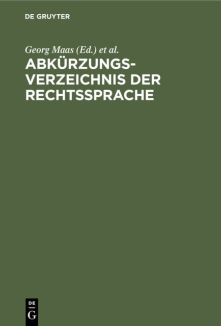 Abkurzungsverzeichnis Der Rechtssprache