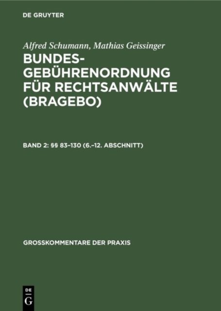 §§ 83–130 (6.–12. Abschnitt)
