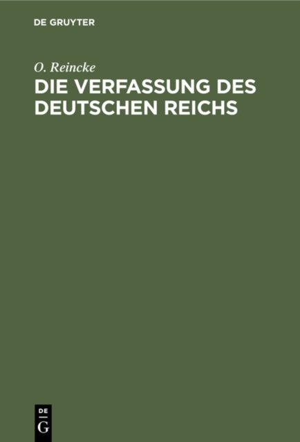 Die Verfassung Des Deutschen Reichs