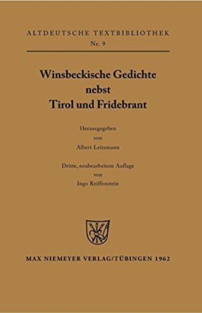 Winsbeckische Gedichte Nebst Tirol Und Fridebrant