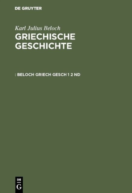 Beloch Griech Gesch 1 2 ND