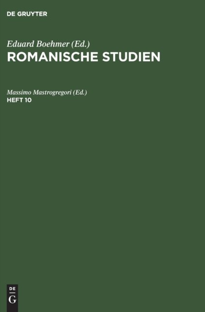 Romanische Studien. Heft 10