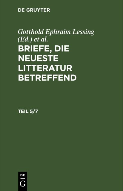 Briefe, die neueste Litteratur betreffend. Teil 5/7