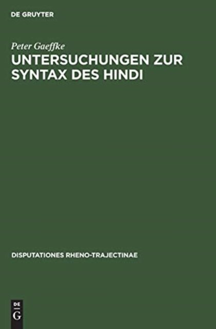 Untersuchungen Zur Syntax Des Hindi