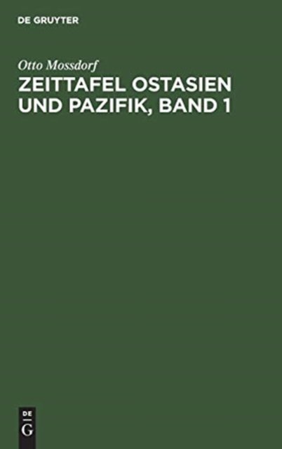 Zeittafel Ostasien und Pazifik, Band 1