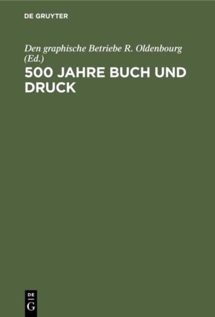 500 Jahre Buch Und Druck