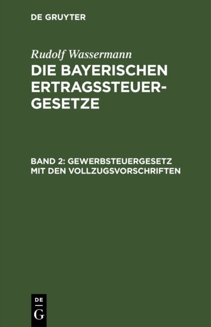 Gewerbsteuergesetz Mit Den Vollzugsvorschriften