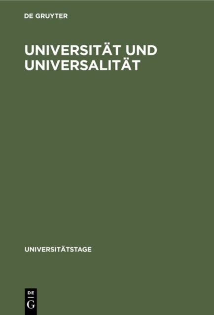 Universitat und Universalitat