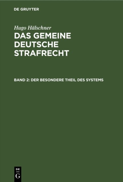 Der Besondere Theil Des Systems