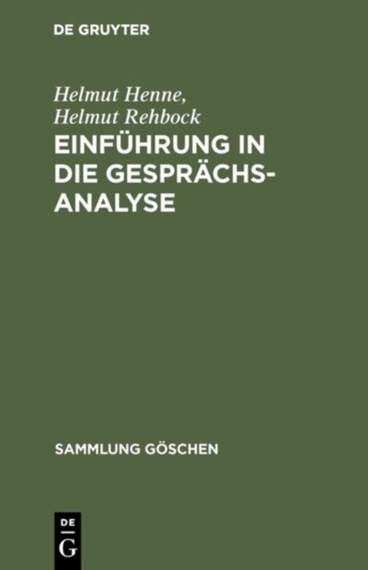 Einfuhrung in die Gesprachsanalyse