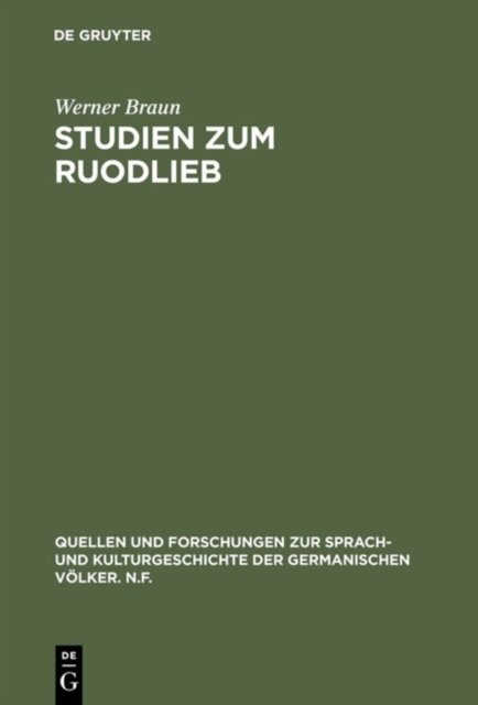 Studien Zum Ruodlieb