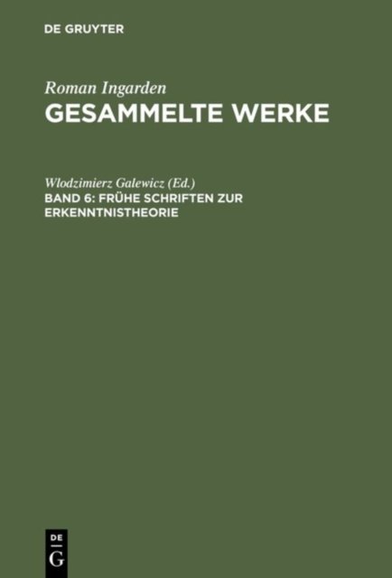 Fruhe Schriften zur Erkenntnistheorie
