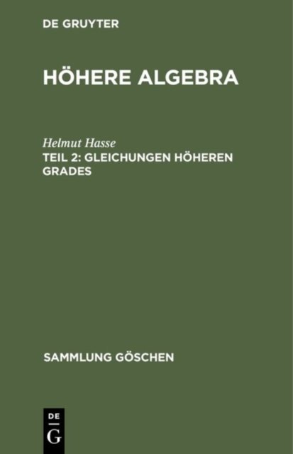 Gleichungen hoheren Grades