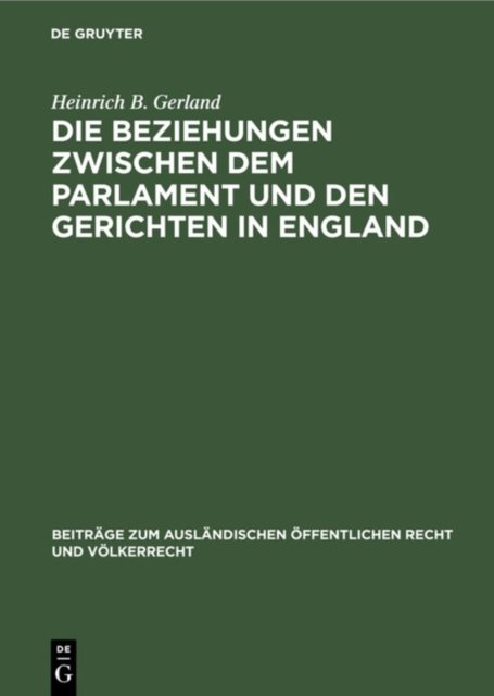 Beziehungen zwischen dem Parlament und den Gerichten in England