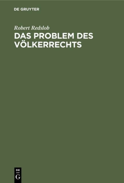 Das Problem Des Volkerrechts