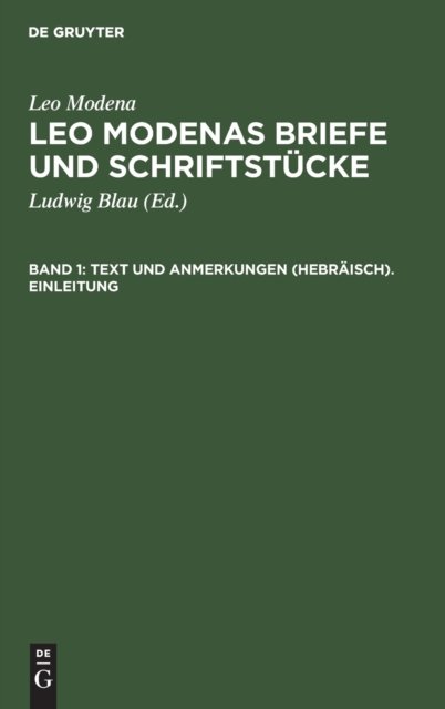 Text Und Anmerkungen (Hebraisch). Einleitung