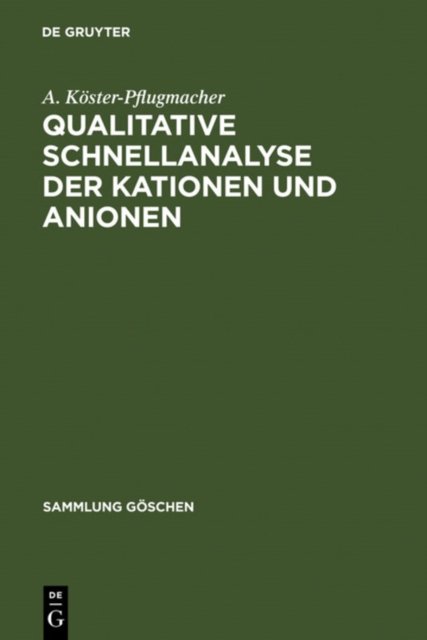Qualitative Schnellanalyse Der Kationen Und Anionen