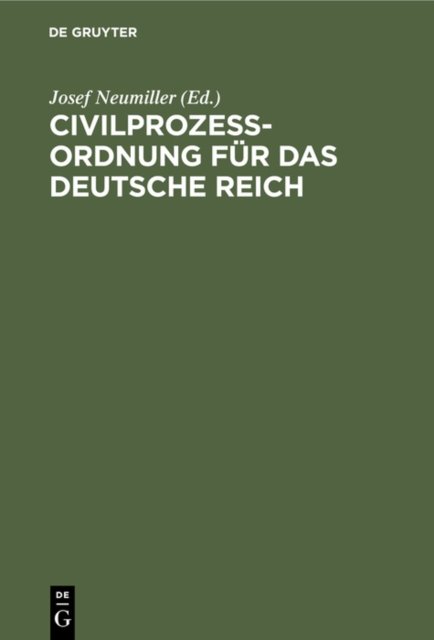 Civilprozeßordnung Fur Das Deutsche Reich
