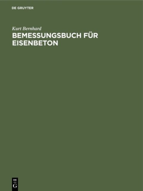 Bemessungsbuch Fur Eisenbeton