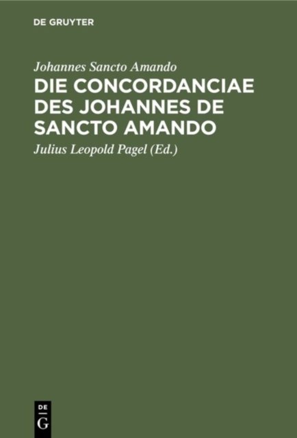 Concordanciae des Johannes de Sancto Amando