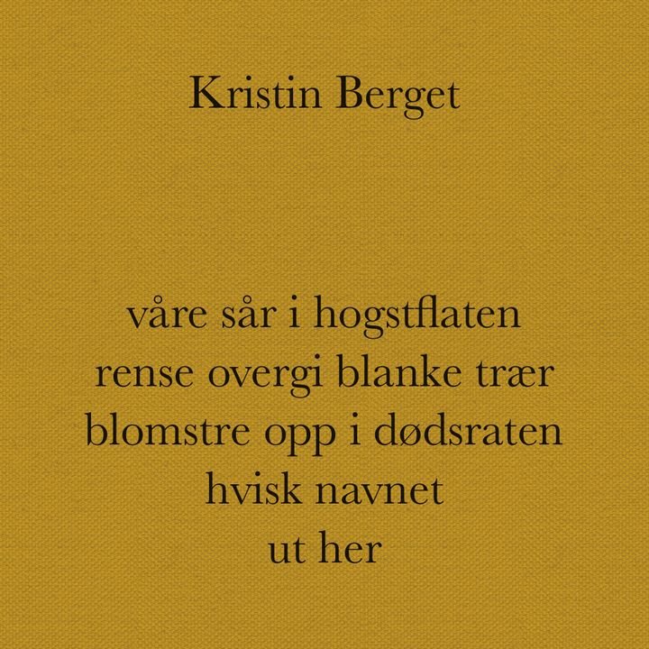 Våre sår i hogstflaten rense overgi blanke trær blomstre opp i dødsraten hvisk navnet ut her - dikt