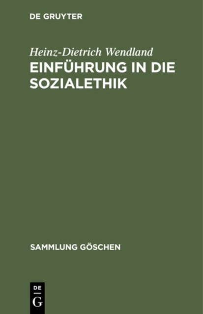 Einfuhrung in Die Sozialethik