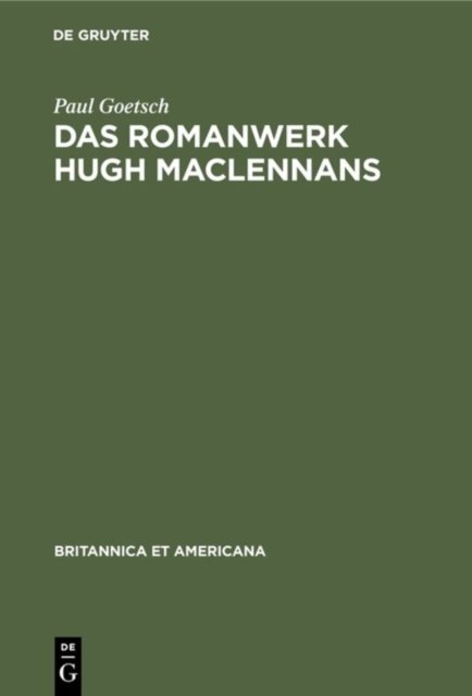 Romanwerk Hugh MacLennans