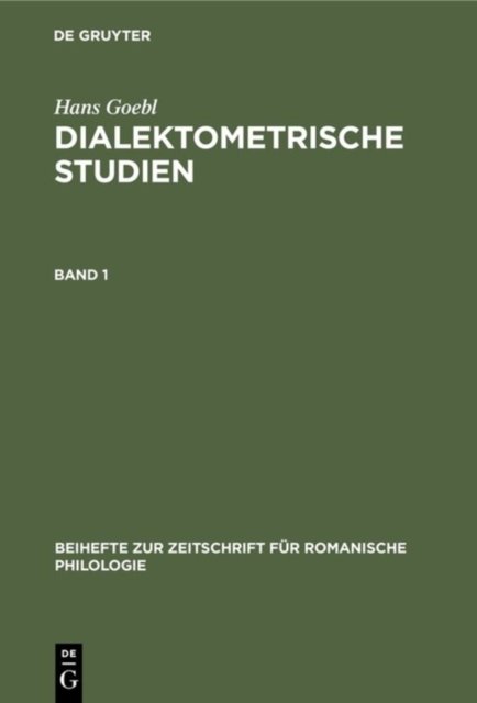 Dialektometrische Studien. Band 1