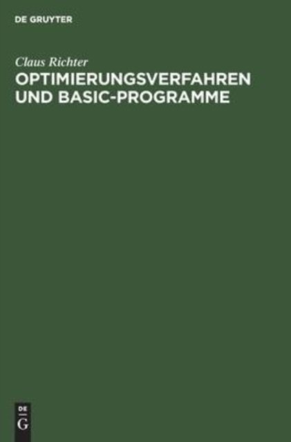Optimierungsverfahren Und Basic-Programme