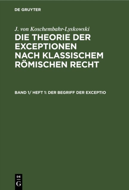 Der Begriff Der Exceptio