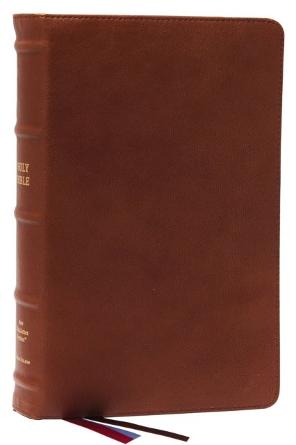 NKJV, End-of-Verse Reference Bible, Personal Size Large Print, Premium Goatskin Leather, Brown, Premier Collection, Red Letter, Comfort Print