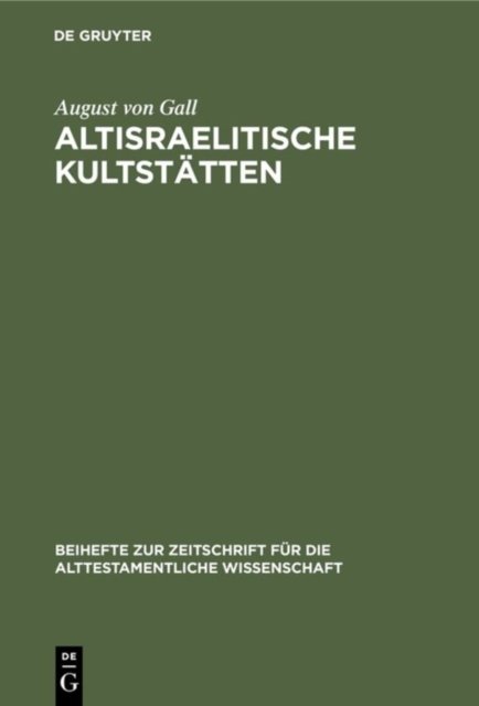 Altisraelitische Kultstatten